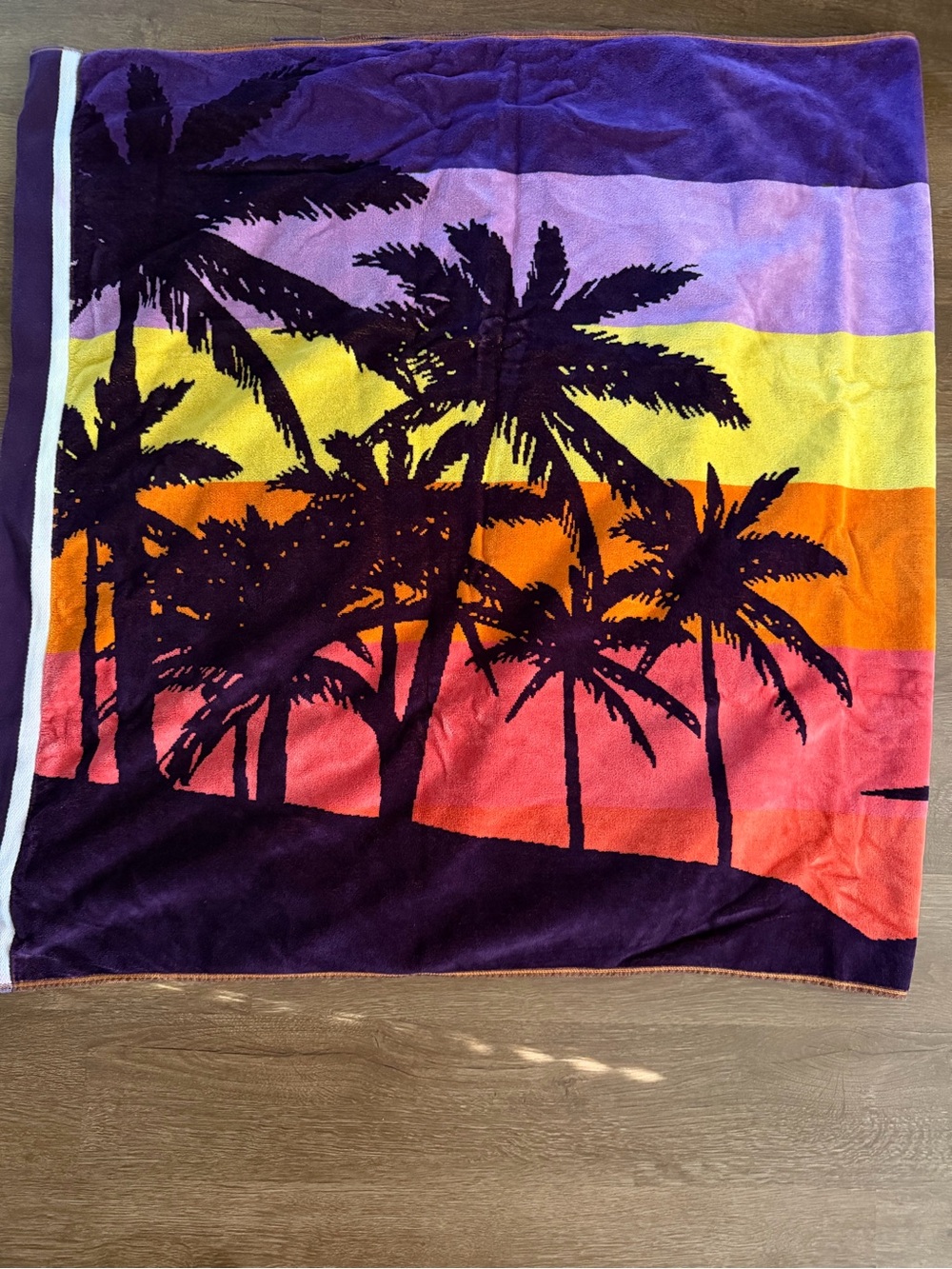 Tropical Sunset Palm Throw - Purple, Orange, Yellow